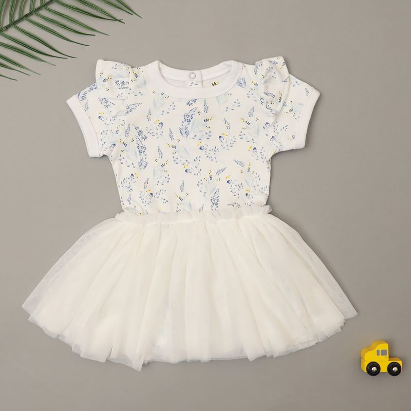 BLUE FLOWER TUTU DRESS WITHOUT MESS