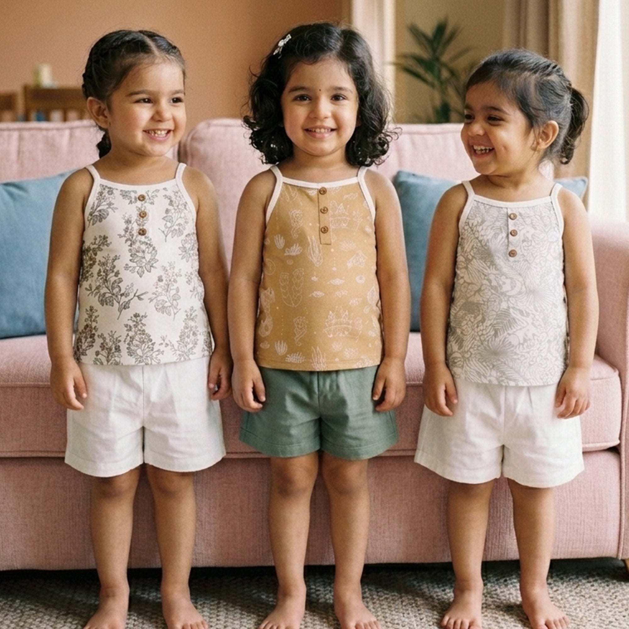Grey Aop/Mermaid/Brown Flower