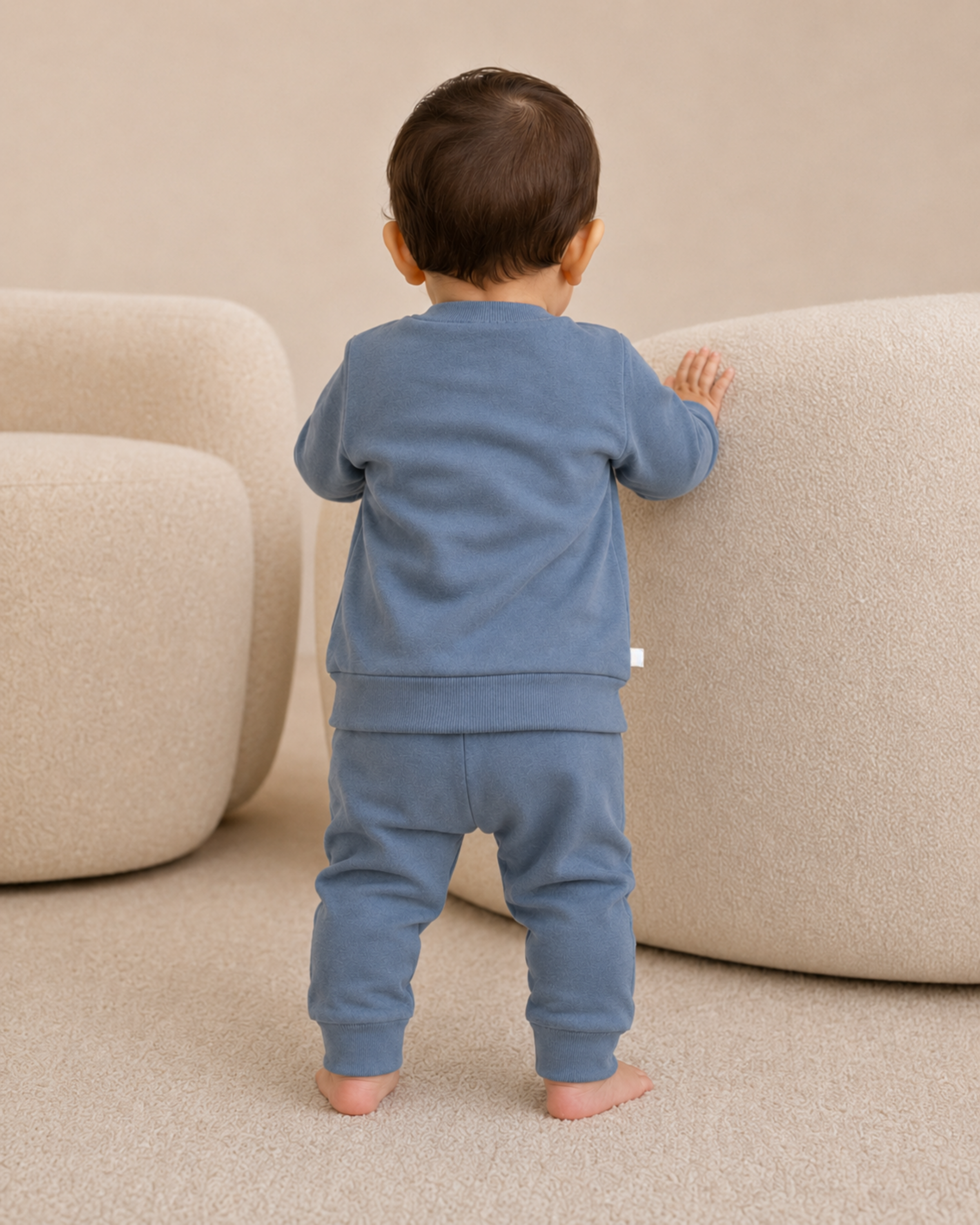 Blue Sweater Panda Print T-shirt And Pant