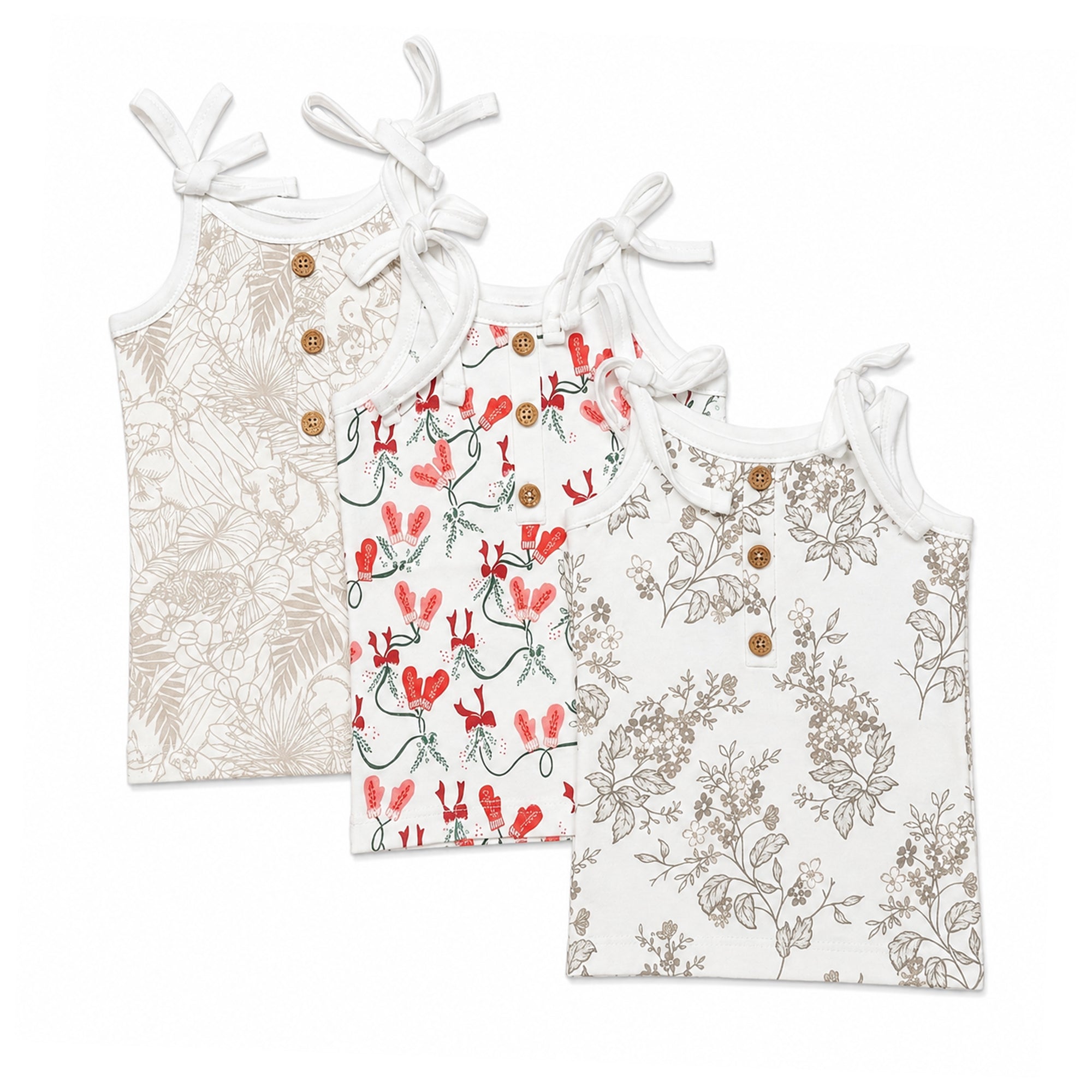 Grey Aop / Mittens / Brown Flower - Jablas