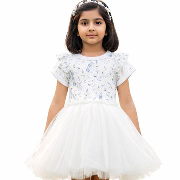 BLUE FLOWER TUTU DRESS WITHOUT MESS