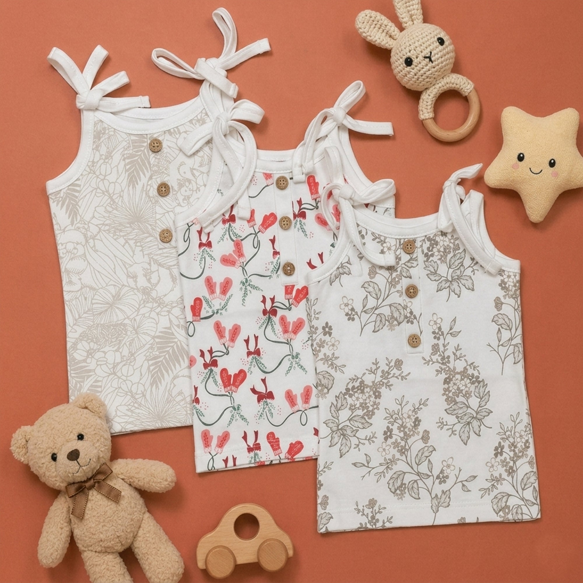Grey Aop / Mittens / Brown Flower - Jablas