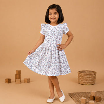 White BASE Violet Flower - Animal Print