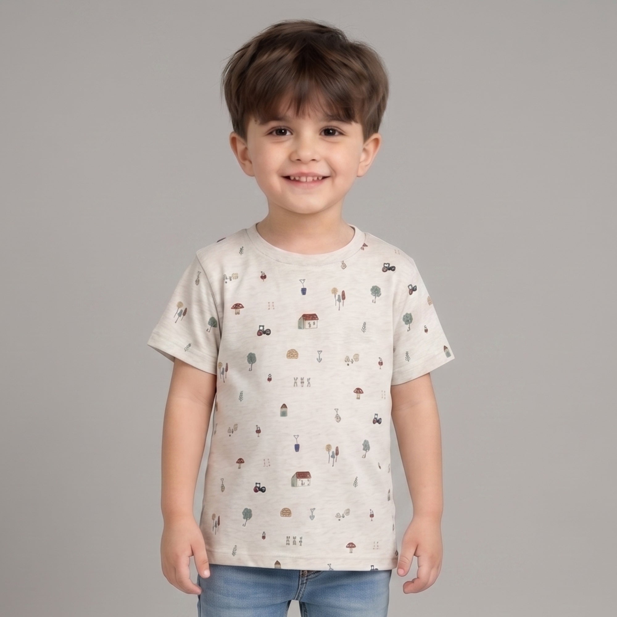 Farm House T-shirts - White Colour