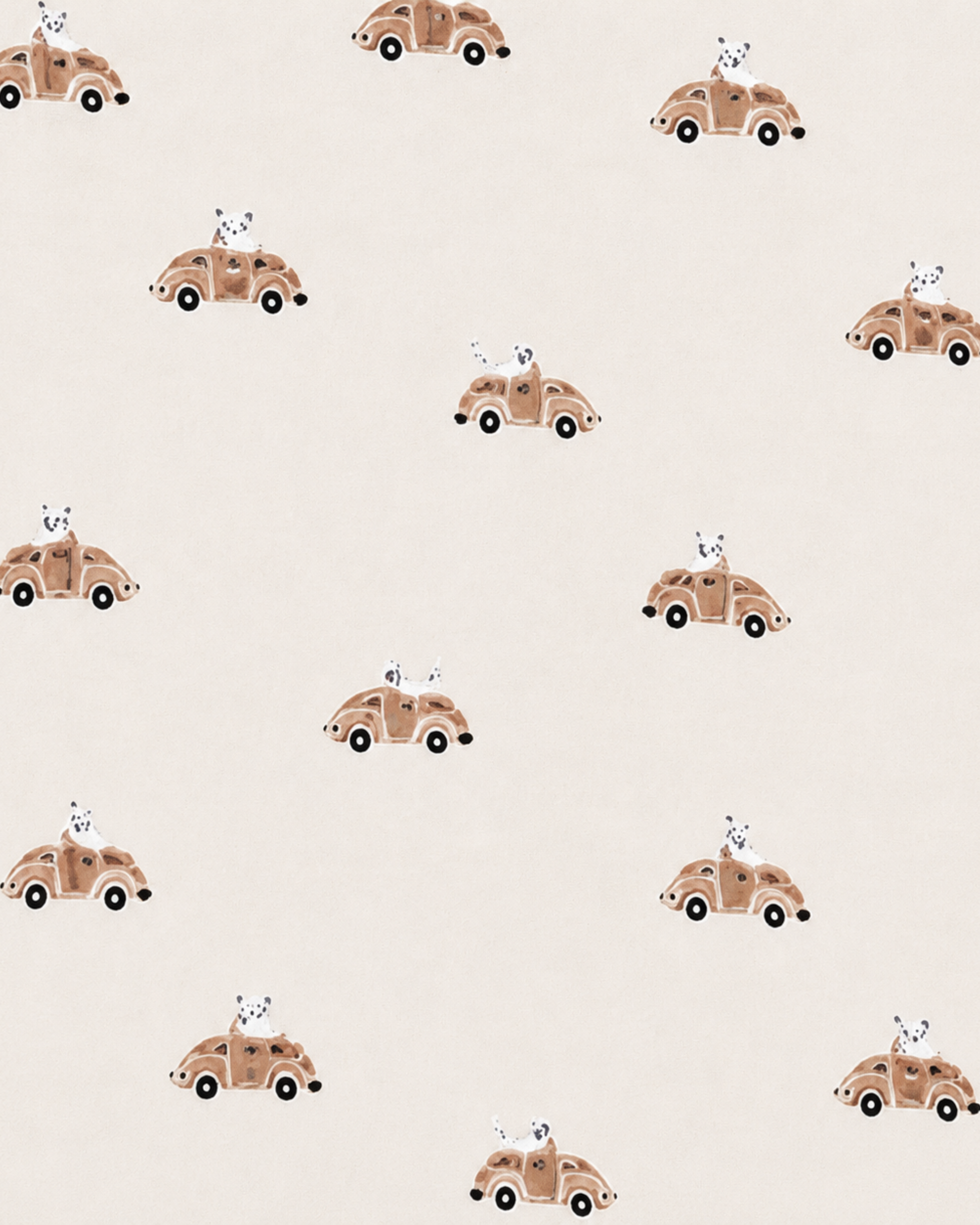 Oat Beige Color Car Print T- Shirt