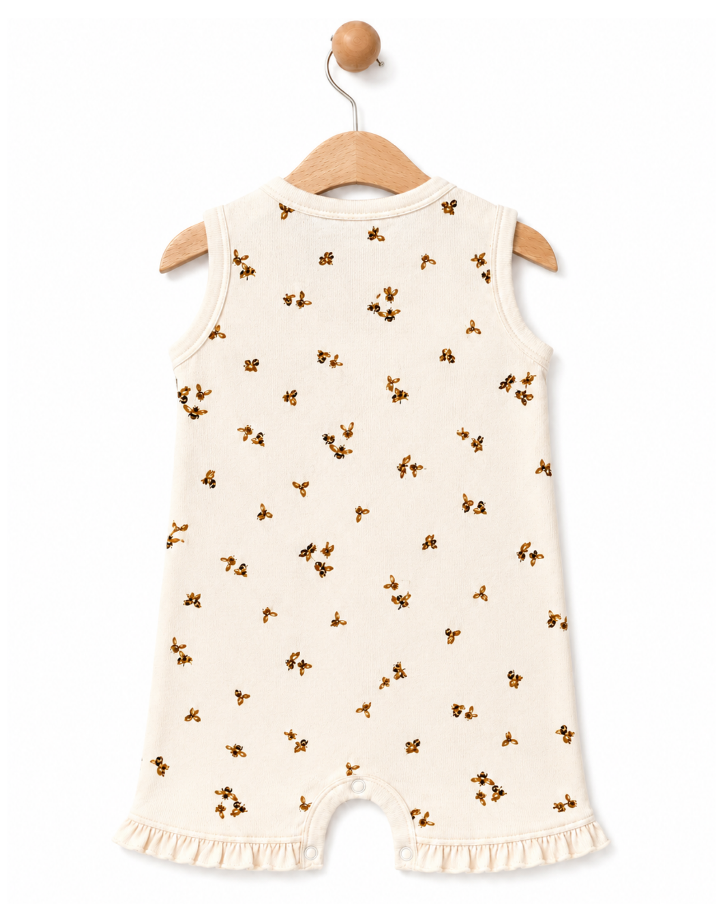 Bee Print Button Romper