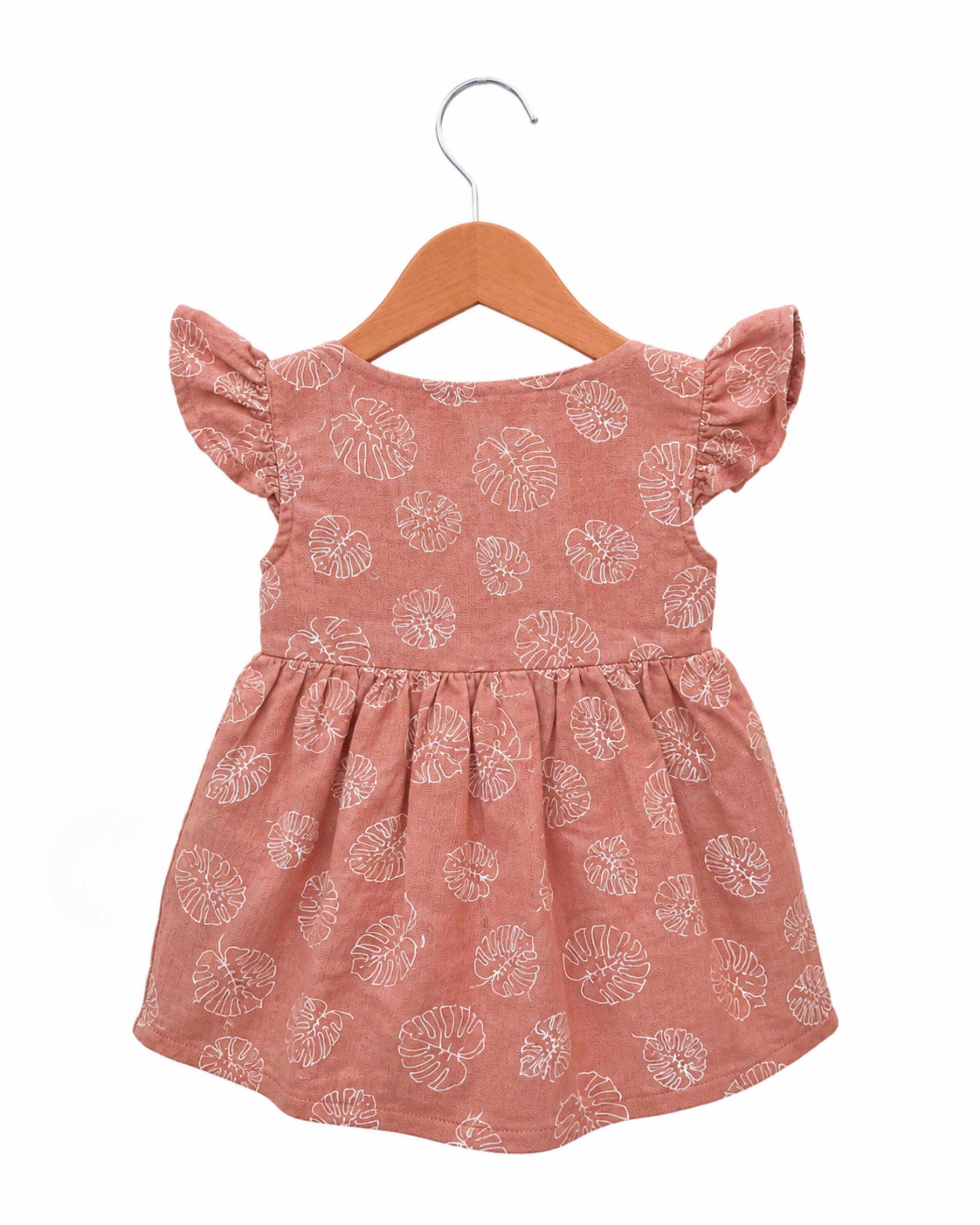 Blush Peach Muslin Sleeveless Dress With Bloomer