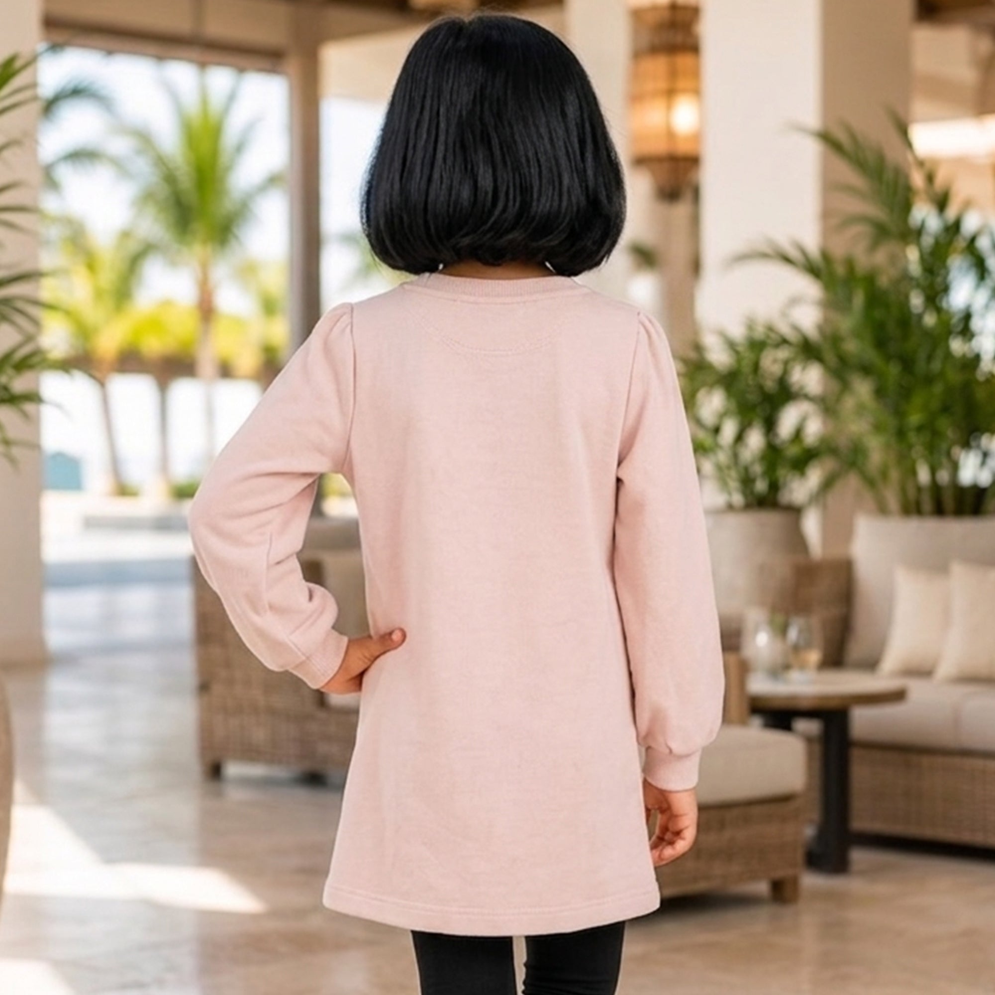 Rib Dress - Heart Print Dress