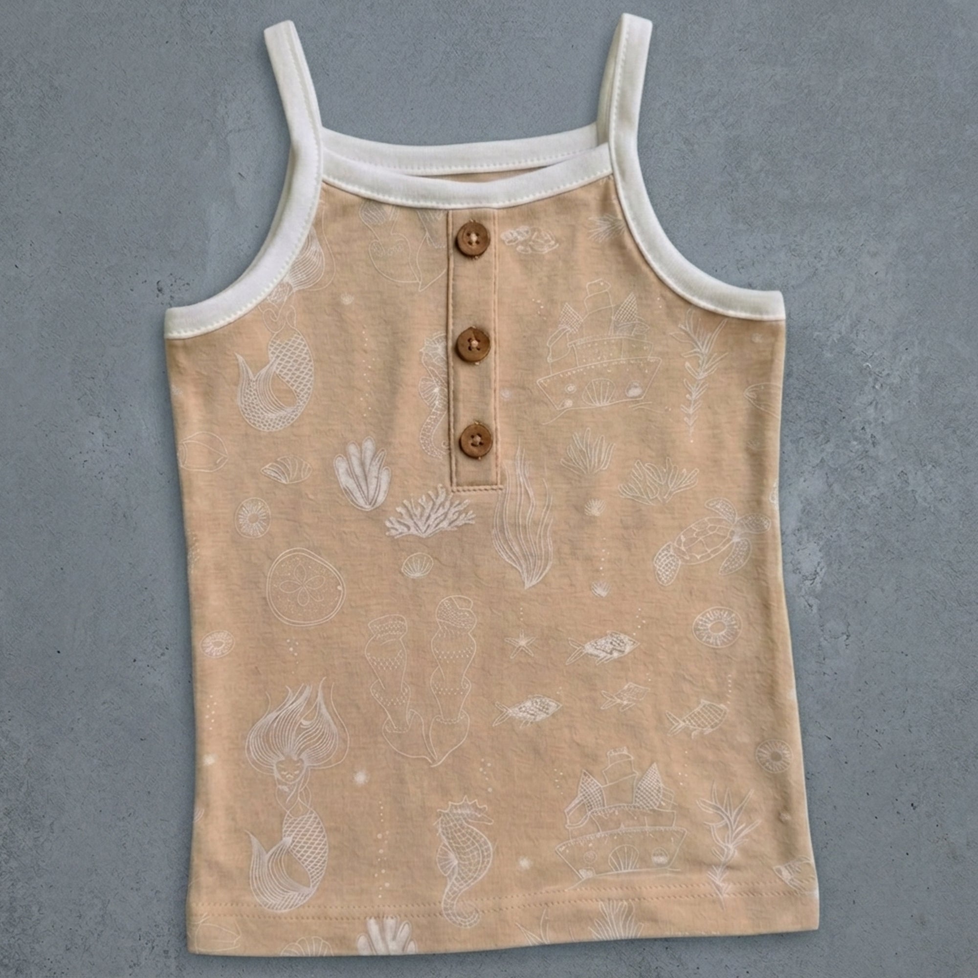 Grey Aop/Mermaid/Brown Flower