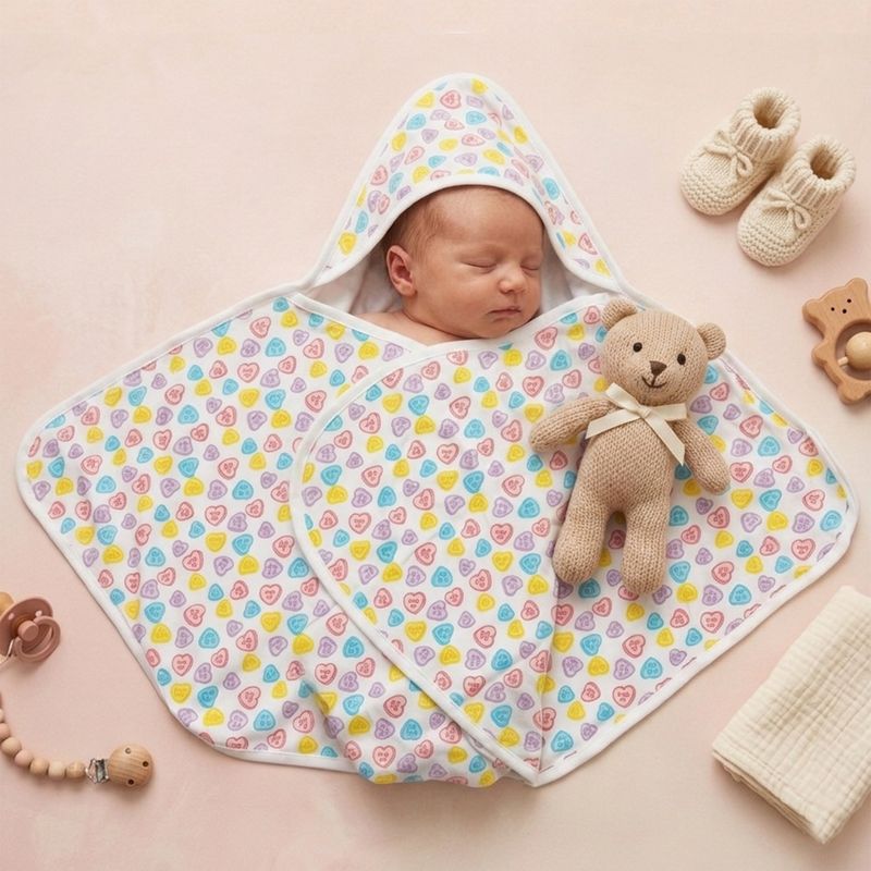 CANDY HEART  RECEIVING  BLANKET