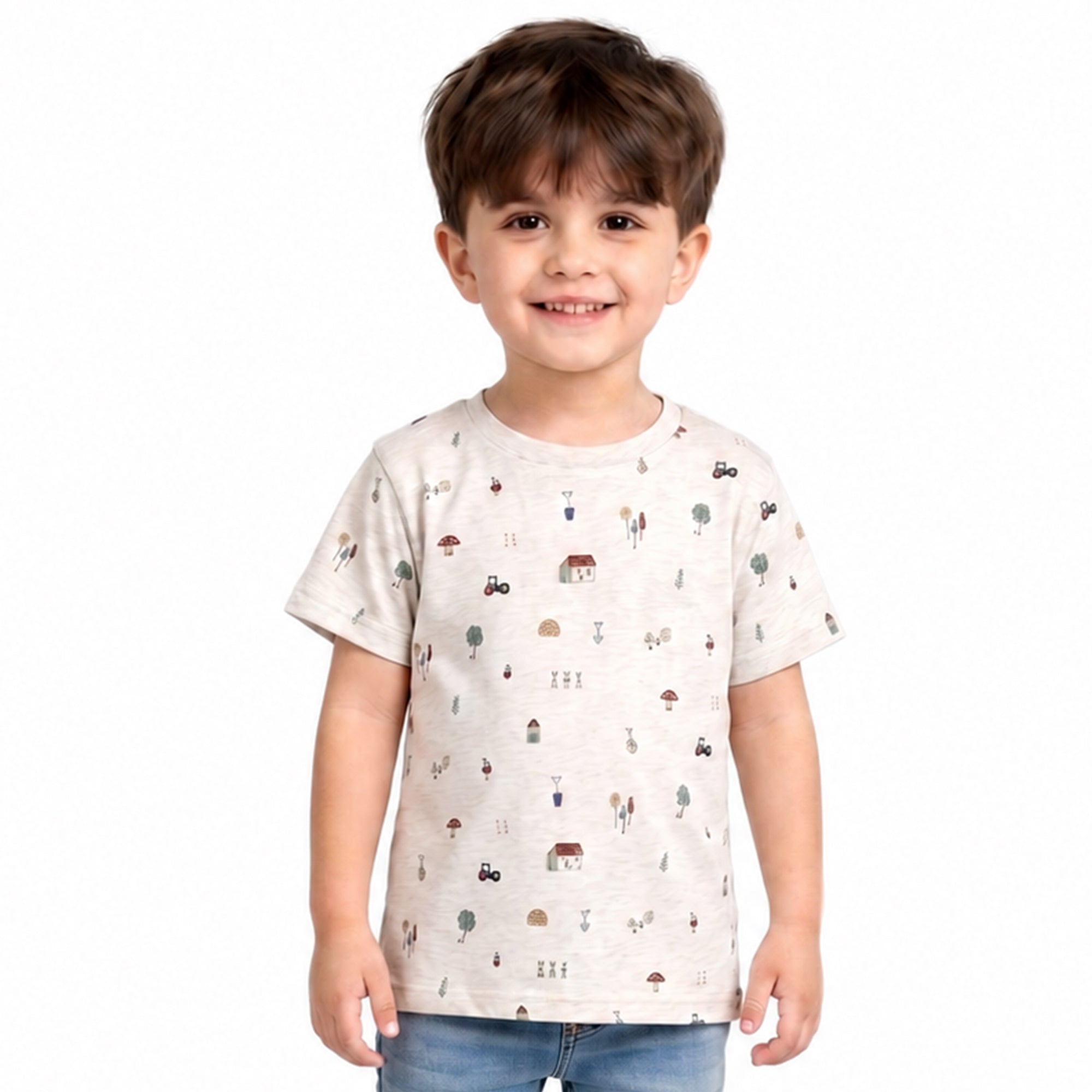Farm House T-shirts - White Colour