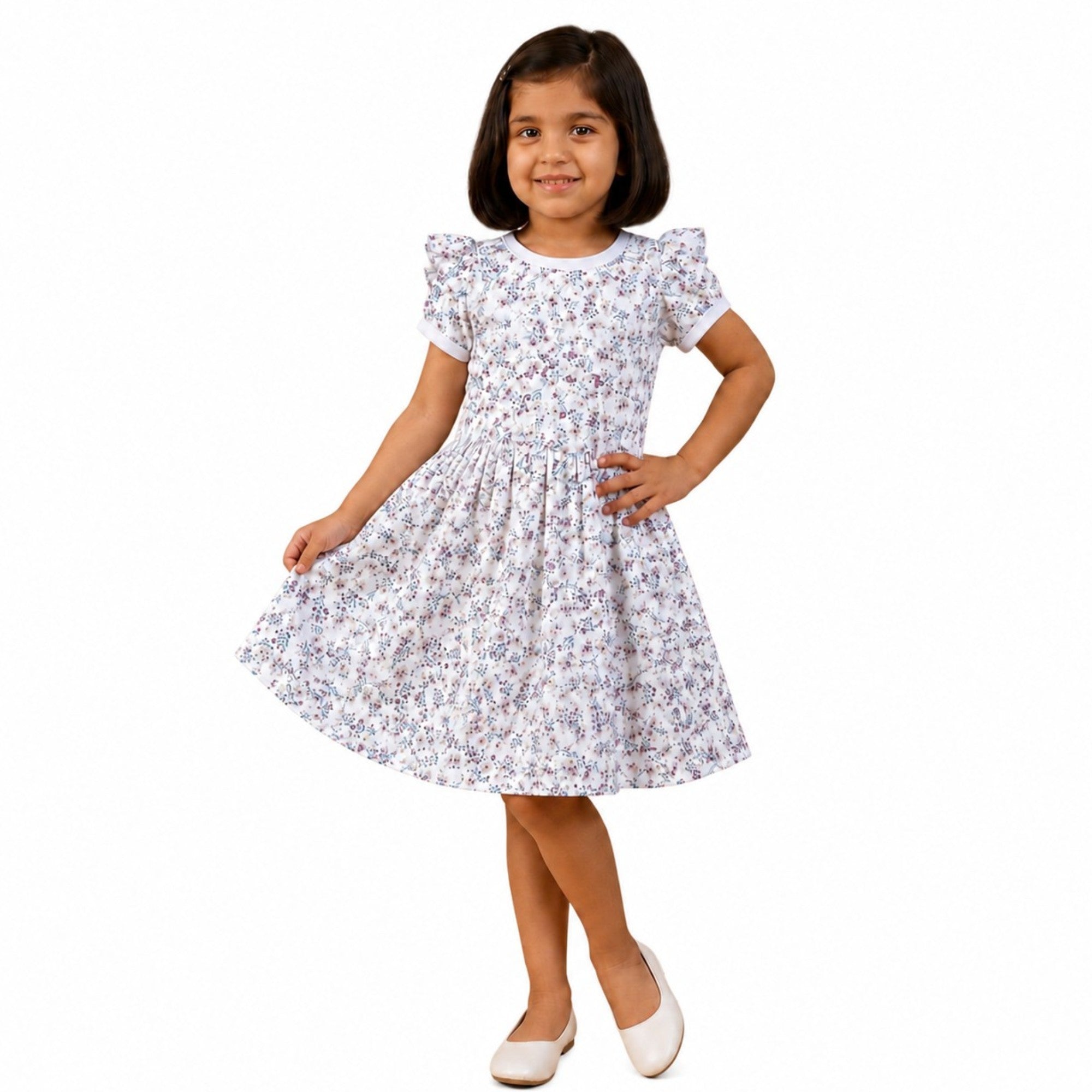 White BASE Violet Flower - Animal Print