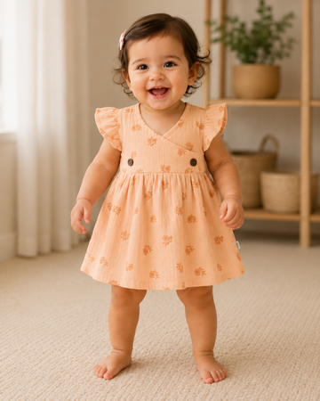 Dusty Rose  Muslin Sleeveless Dress With Bloomer