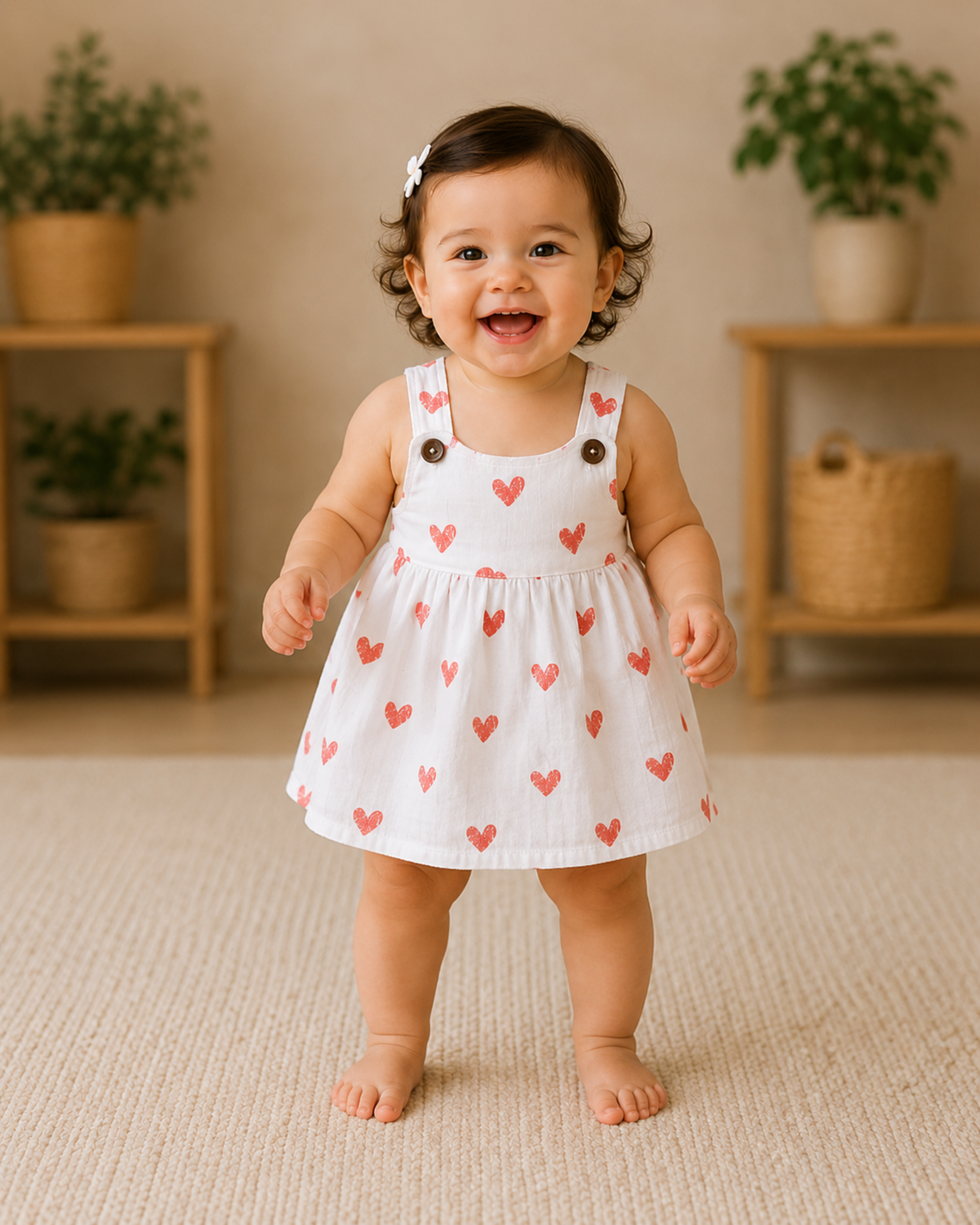 Red Heart Dungree Dress
