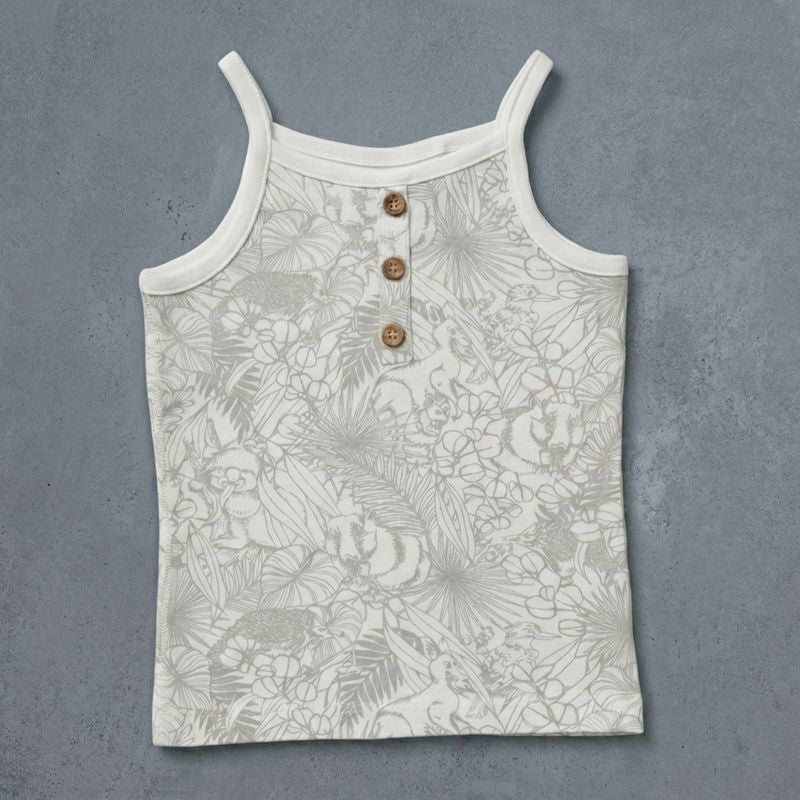 BROWN BASE WHITE LEAF,HALF WHITE BASE BROWN LEAF, MITTONS AOP VEST