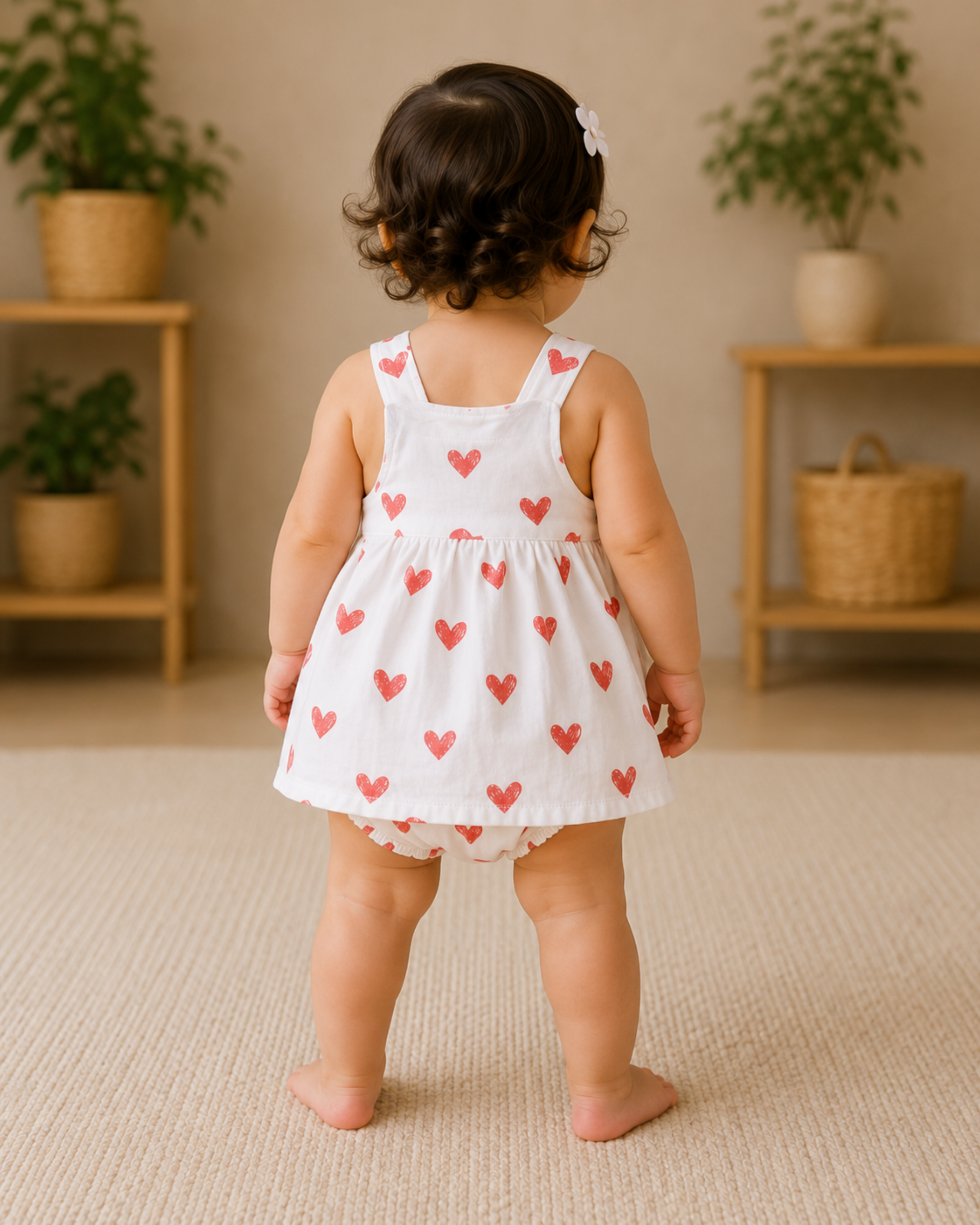 Red Heart Dungree Dress