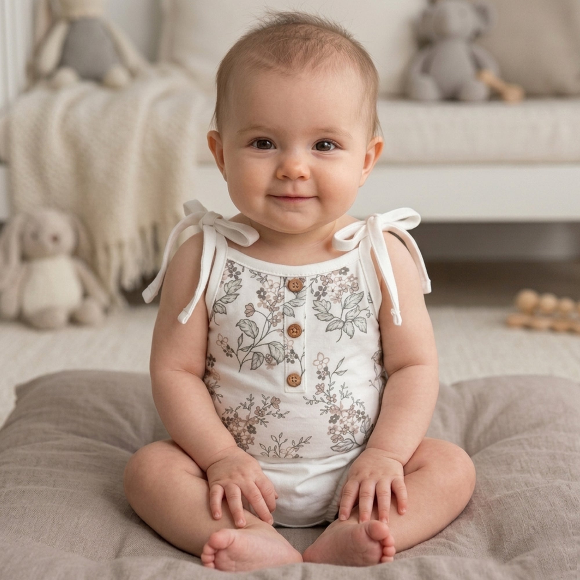 Grey Aop / Mittens / Brown Flower - Jablas