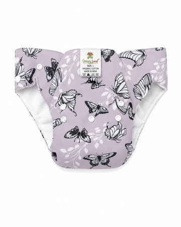 Green Leaf Organics Reusable Cloth Diaper | Organic Cotton | Adjustable Fit