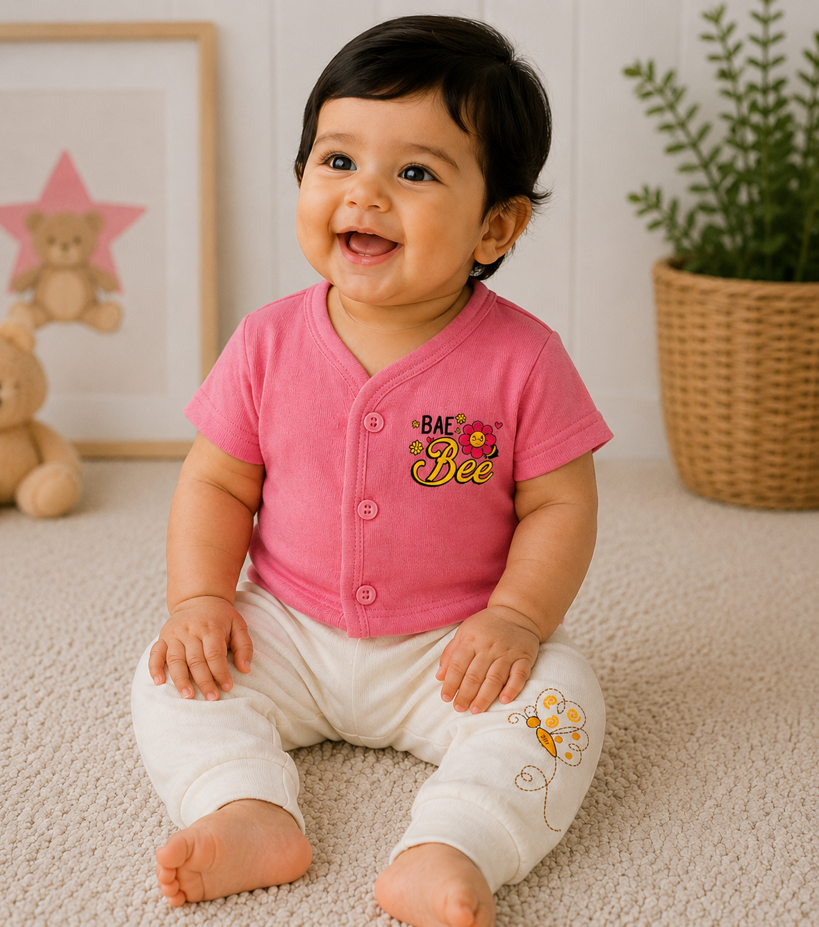 Baby Half Sleeve Front Open Vest