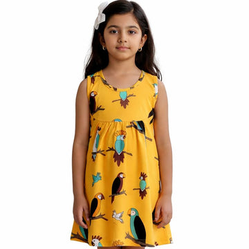 Yellow BASE Parret Sleeveless  Frock