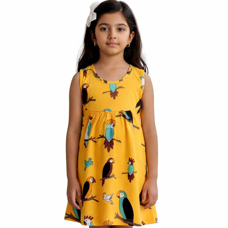 Yellow BASE Parret Sleeveless  Frock