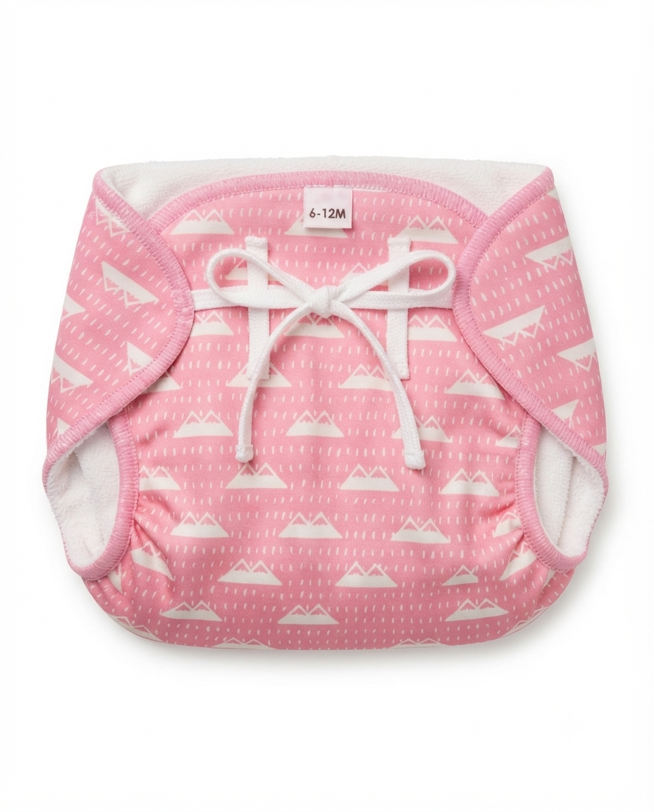 Baby Reusable Diaper Nappy with White Knot | Washable & Soft
