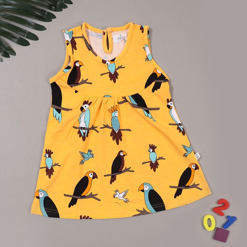 Yellow BASE Parret Sleeveless  Frock
