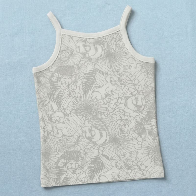 BROWN BASE WIHTE LEAF, ASH FLOWER GIRLS VEST