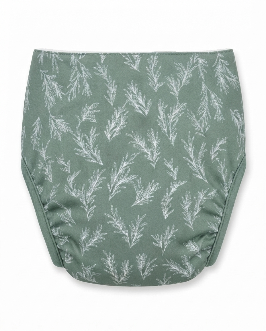 Green Leaf Organics Reusable Cloth Diaper | Organic Cotton | Adjustable Fit | 0-3 Years