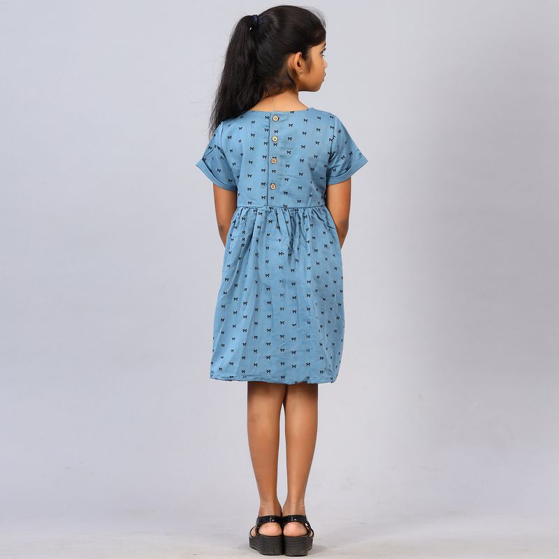 BLUE WOVEN DRESS