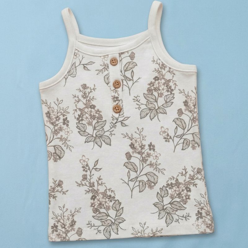 HALF WHITE BASE BROWN LEAF,MERMAID,MITTONS AOPGIRLS VEST