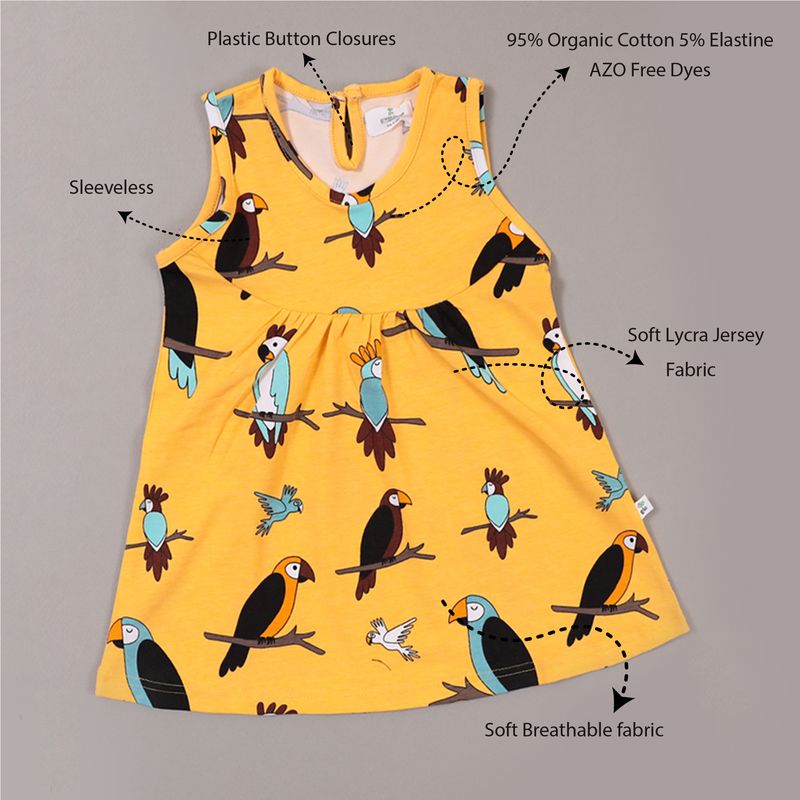 Yellow BASE Parret Sleeveless  Frock