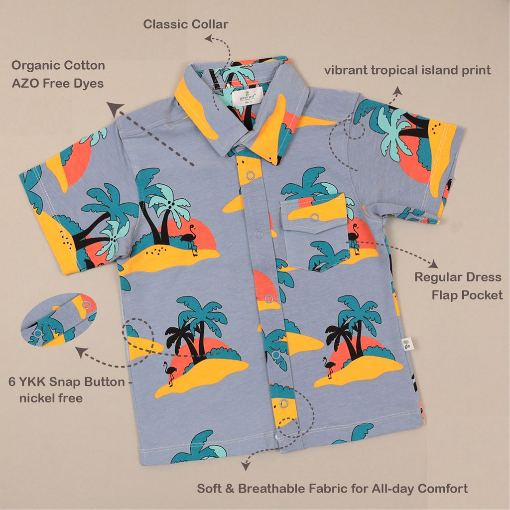 COCONUT TREE FRONT OPEN SHIRT