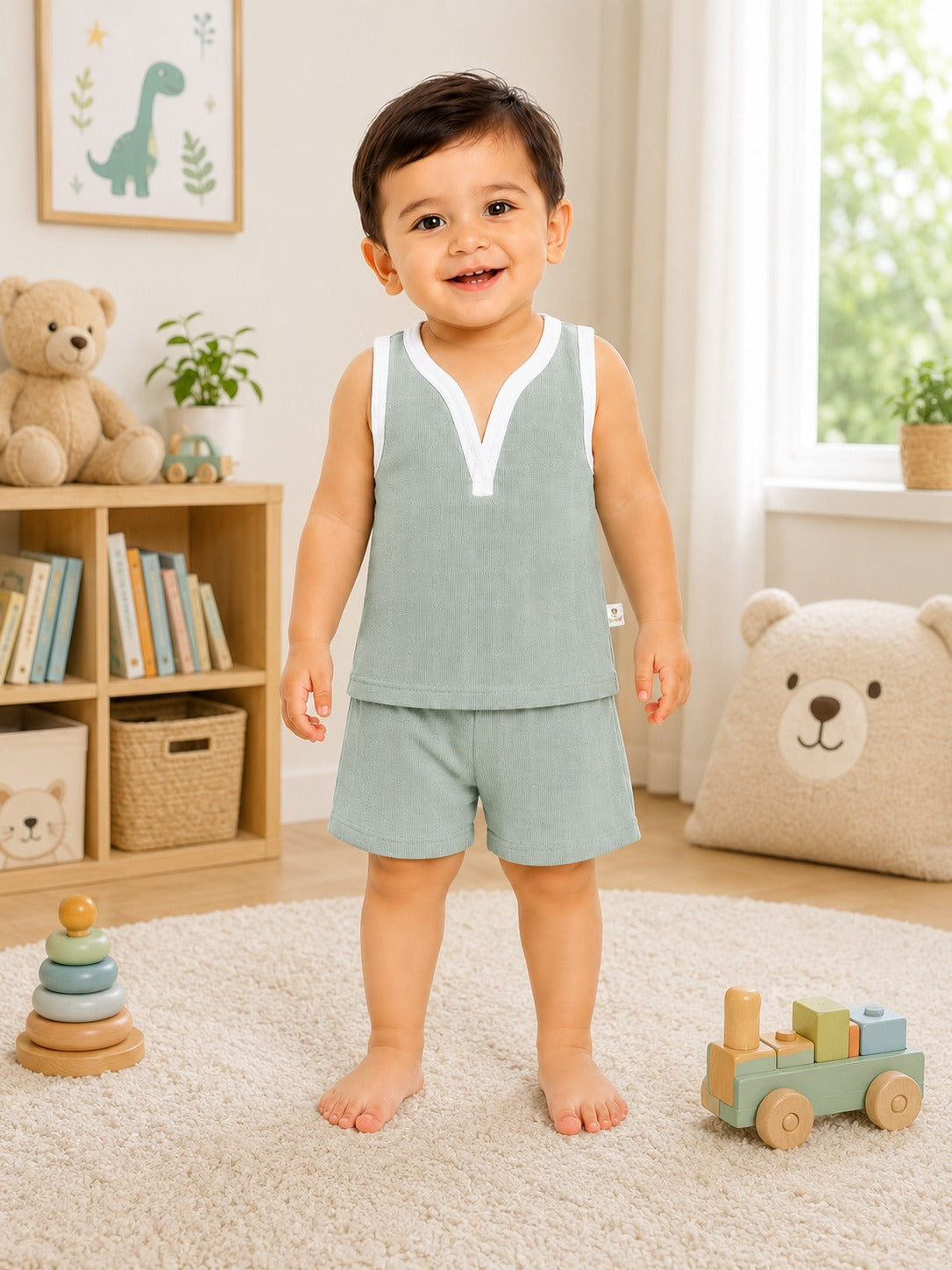 Muslin Co-ords | Comfortable Unisex Vest And Shorts Set