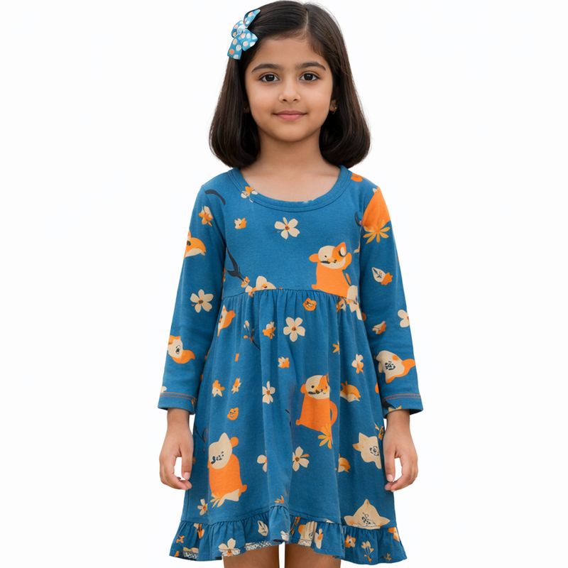 CAT PRINT WRAP OPEN DRESS (Copy)