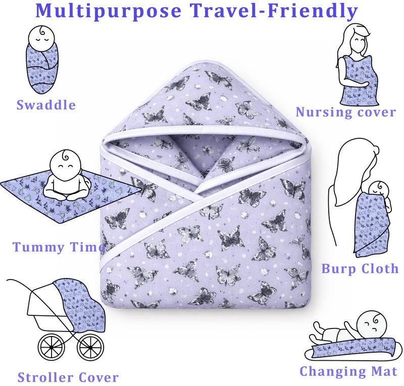BUTTERFLY AOP HOOD-BLANKET