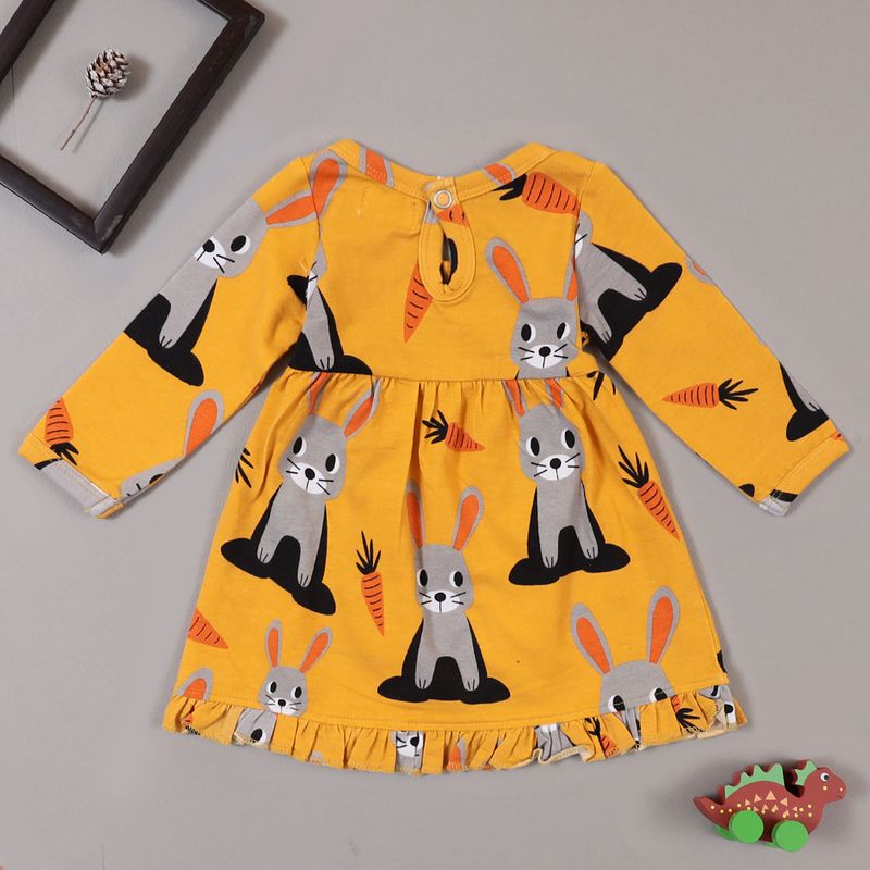 RABBIT PRINT  WRAP OPEN DRESS