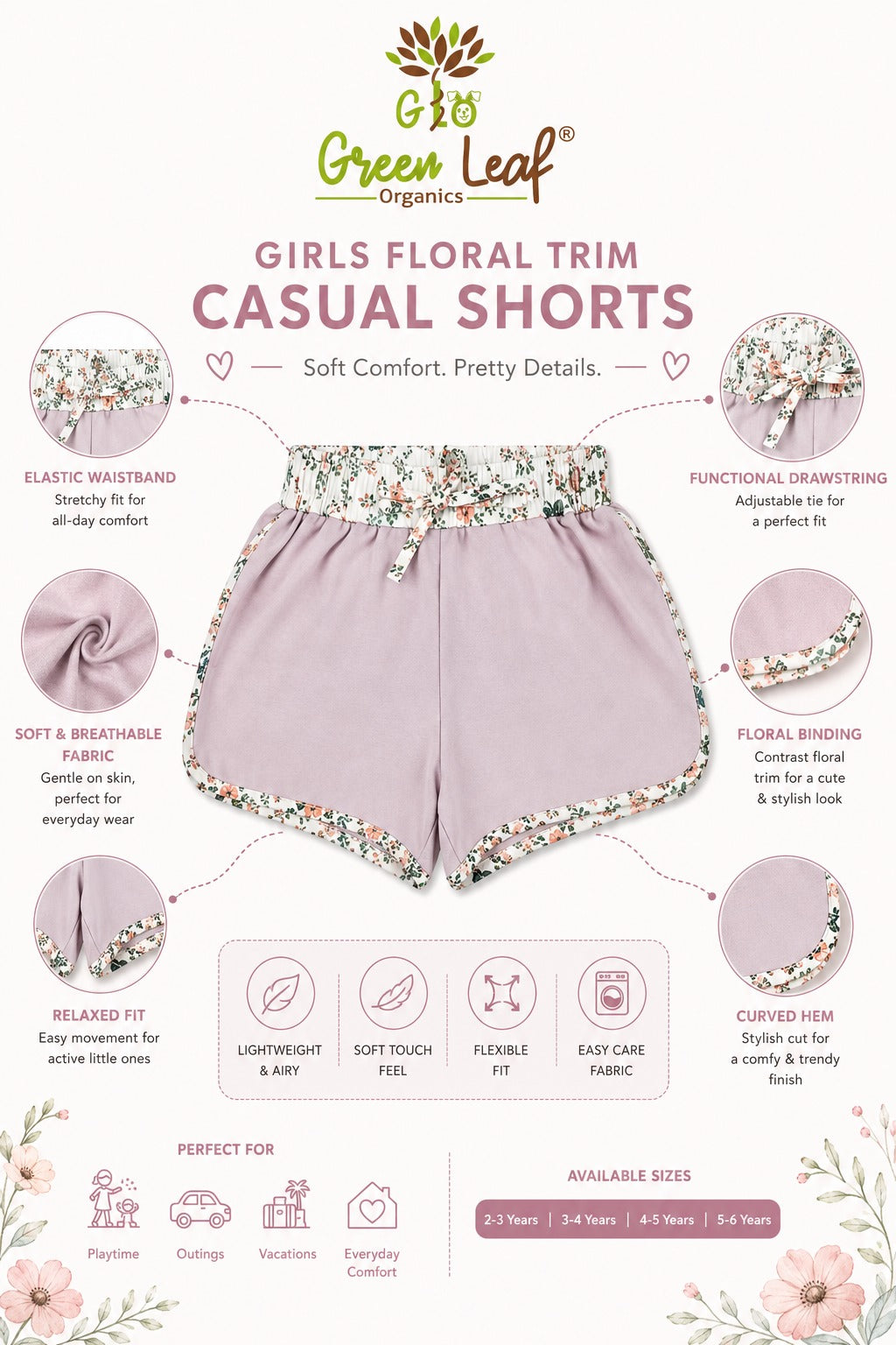 Girls Cotton Shorts