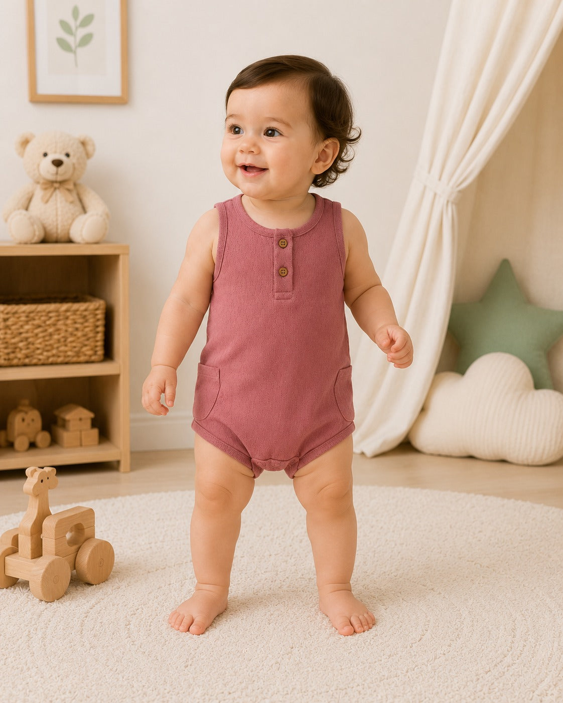 Pointelle|Unisex Romper|Sleeveless