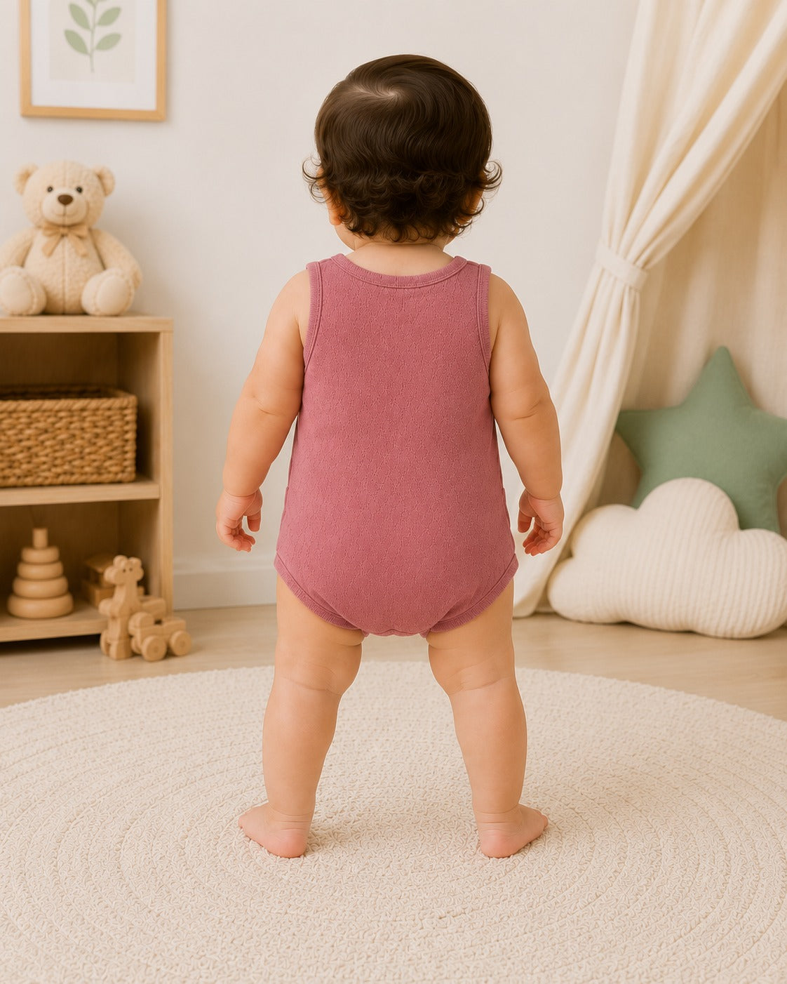 Pointelle|Unisex Romper|Sleeveless