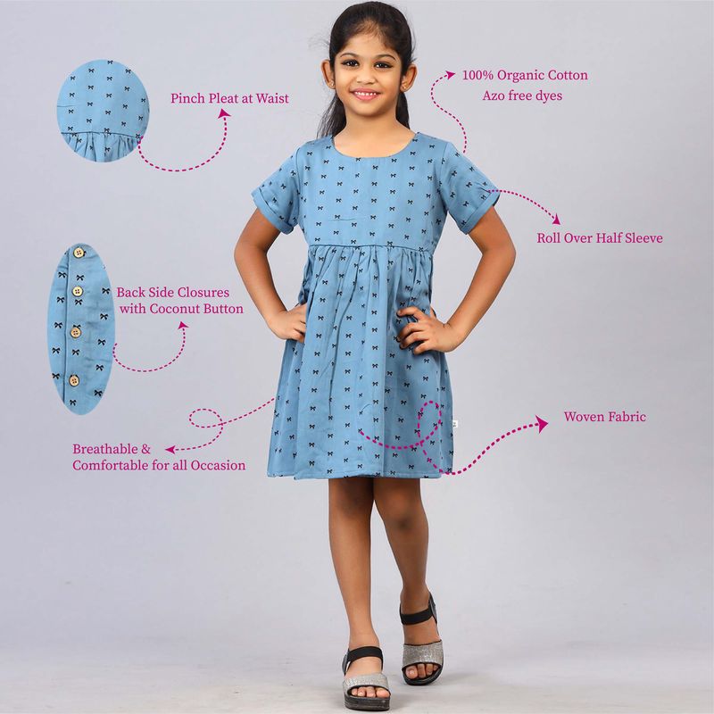 BLUE WOVEN DRESS