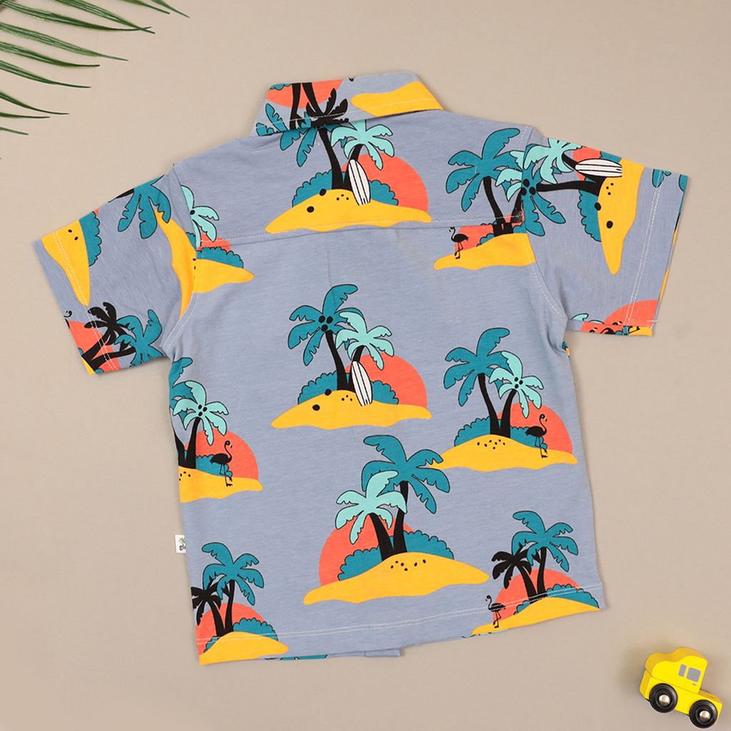 COCONUT TREE FRONT OPEN SHIRT