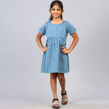 BLUE WOVEN DRESS