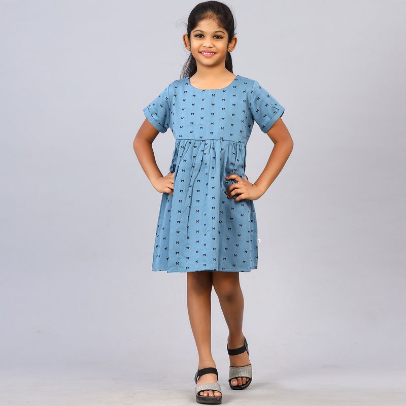 BLUE WOVEN DRESS