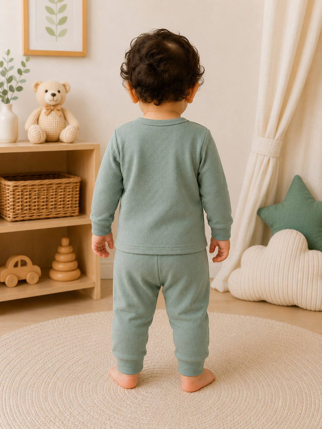 Pointelle | Unisex | Full Sleeve Tee & Pant Set