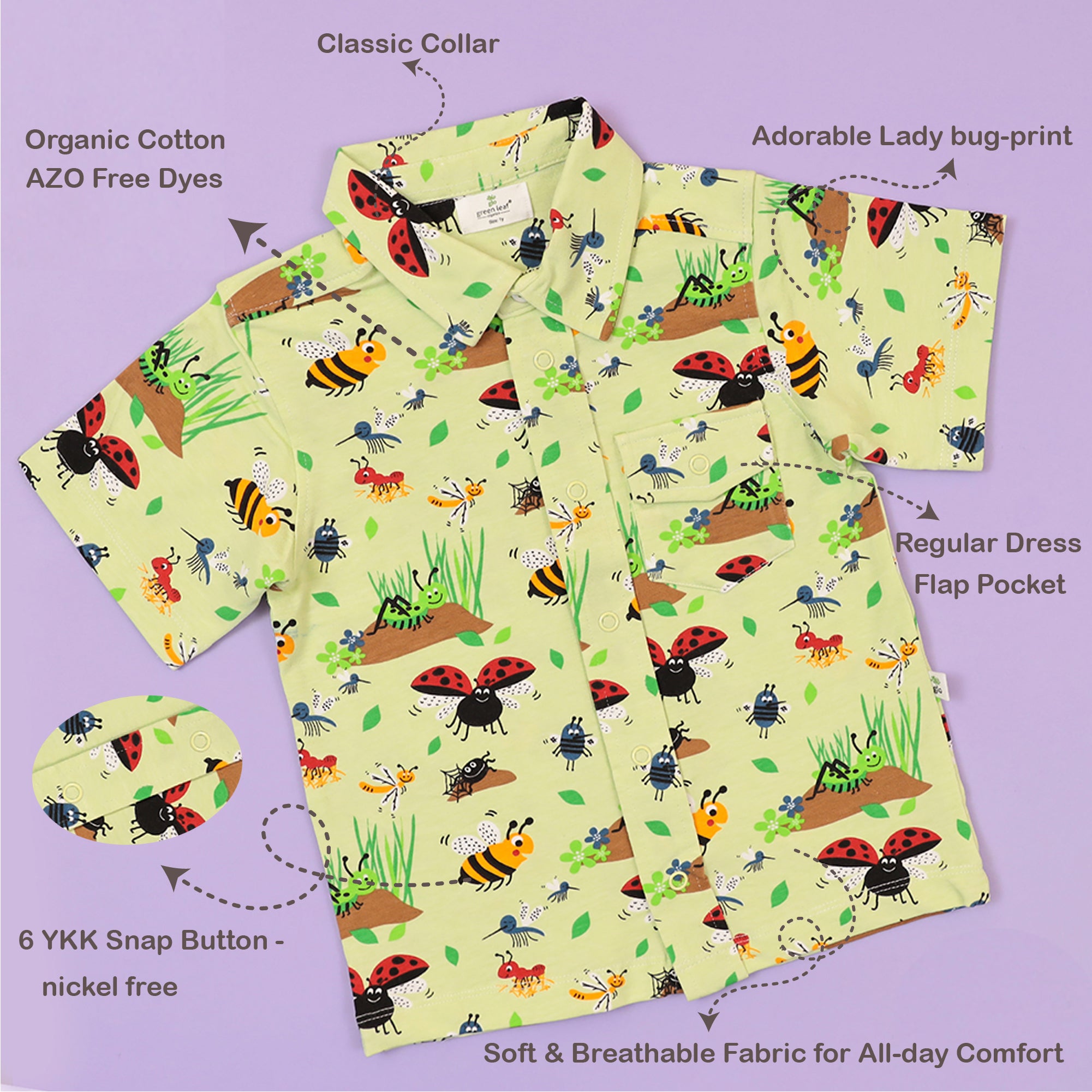 LADY BUG FRONT OPEN SHIRT
