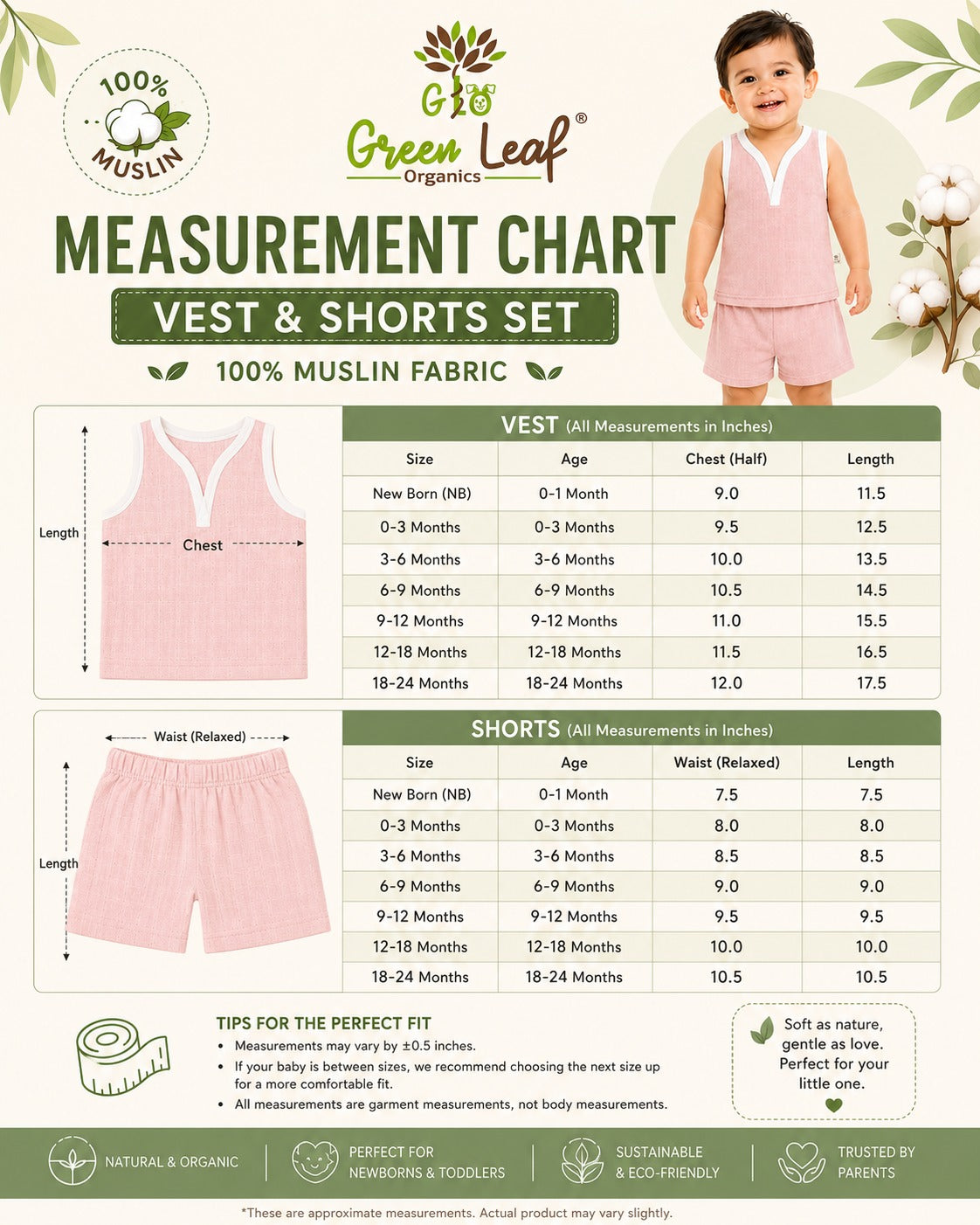 Muslin Co-ords | Comfortable Unisex Vest And Shorts Set