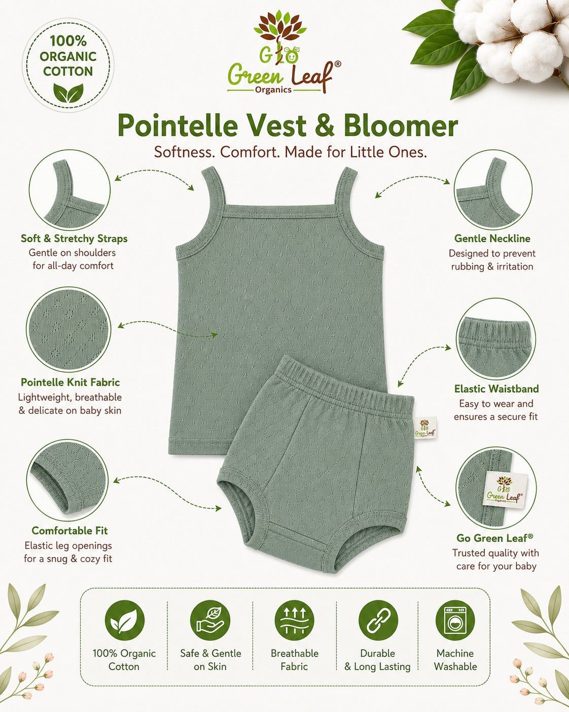 Pointelle Vest & Bloomers Set | Unisex