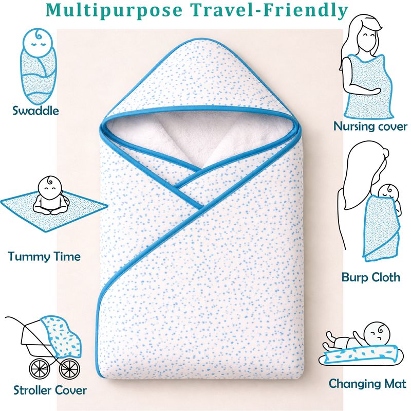 BLUE LEAF HOOD-BLANKET
