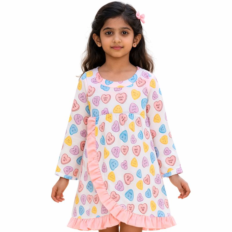 CANDY HEART WRAP OPEN DRESS